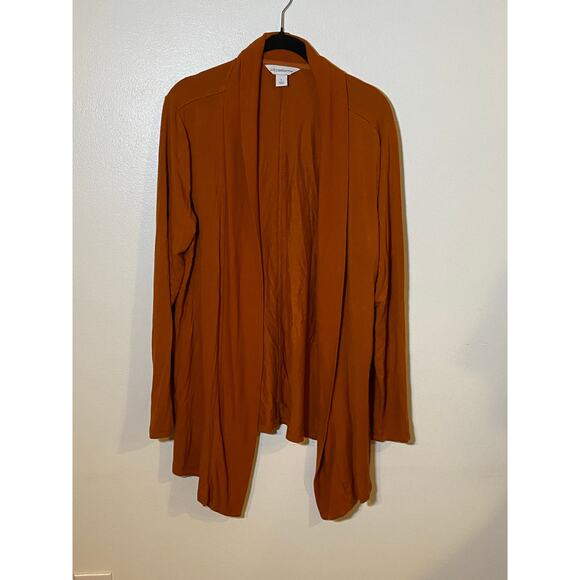 Liz Claiborne Orange Open Front Women Ladies Cardigan Sweater SZ L0 - Picture 1 of 6